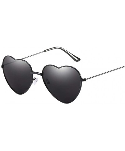 Rimless Unisex Love Heart Metal Framed Sun Glasses Vintage Sunglasses Retro Protection Eyewear Fashion - C - C118MHZSIN2 $17.39