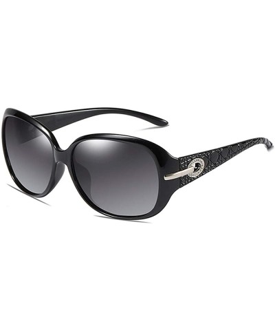 Goggle 2020 Women Polarized Sunglasses Vintage Big Frame Sun Glasses Ladies Shades Fashion 100% UV Protection - Black - CL199...