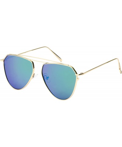 Aviator New Fashion Aviators with Flat Lens 25123-FLREV - Gold - CP12JJA12T5 $9.21