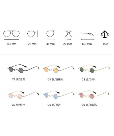 Square Chic Round Hip-Hop Square Metal Small Frame Clear Color Lens Sunglasses UV400 - Gold&green - CK18X6NAD2T $14.33