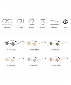 Square Chic Round Hip-Hop Square Metal Small Frame Clear Color Lens Sunglasses UV400 - Gold&green - CK18X6NAD2T $14.33