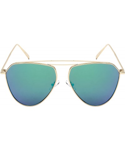 Aviator New Fashion Aviators with Flat Lens 25123-FLREV - Gold - CP12JJA12T5 $9.21