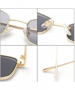Rectangular Unisex Small Rectangle Red lens Yellow Metal Frame Clear Lens Sun Glasses - Silver-silver - CZ189HKA660 $10.24
