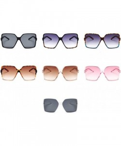 Oversized Sexy Leopard Oversized Square Sunglasses Men Lens Big Frame Sun Glasses Women UV400 Silver Gradient Eyewear - CZ18U...