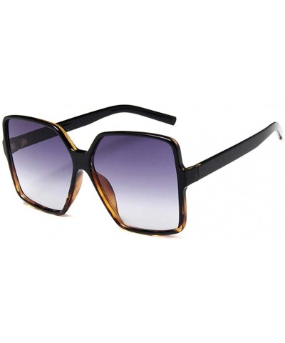 Oversized Sexy Leopard Oversized Square Sunglasses Men Lens Big Frame Sun Glasses Women UV400 Silver Gradient Eyewear - CZ18U...