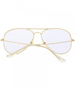 Aviator Classic Lightweight Aviator Sunlasses Prescription Eyeglass Frames Clear Lens for Women - Gold - CA188W2GMUG $17.29