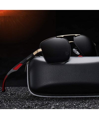 Square Vintage Retro Square Aluminum Magnesium Polarized Sunglasses Men Classic Sun Glasses UV400 Shades - CB1984AA5O7 $29.00