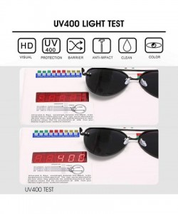 Rectangular Men/Women's Aviator Sunglasses Rimless UV400 Protection Gradient Lens Sun Glasses - Black Frame Black Lens - CG18...