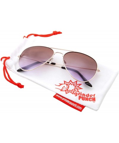 Aviator Retro Classic Aviators Colorful Gradient Sunglasses - Brown Purple - CZ18M67GSK0 $8.61