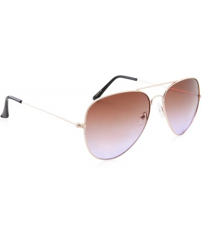 Aviator Retro Classic Aviators Colorful Gradient Sunglasses - Brown Purple - CZ18M67GSK0 $8.61