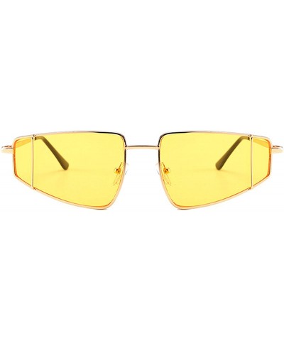 Oval Vintage style Sunglasses for Unisex metal PC UV 400 Protection Sunglasses - Yellow - CK18SZTN78E $42.23