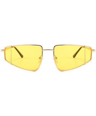 Oval Vintage style Sunglasses for Unisex metal PC UV 400 Protection Sunglasses - Yellow - CK18SZTN78E $18.83