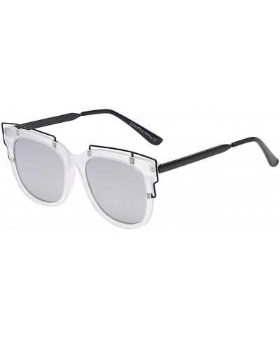 Square Colorful Polarized Sunglasse Sunglasses Protection - Silver - CF190QWM0LI $10.00