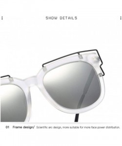 Square Colorful Polarized Sunglasse Sunglasses Protection - Silver - CF190QWM0LI $10.00