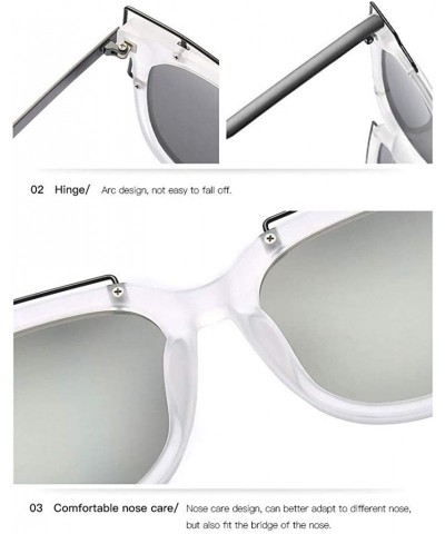 Square Colorful Polarized Sunglasse Sunglasses Protection - Silver - CF190QWM0LI $10.00