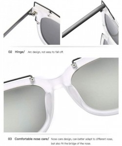 Square Colorful Polarized Sunglasse Sunglasses Protection - Silver - CF190QWM0LI $10.00