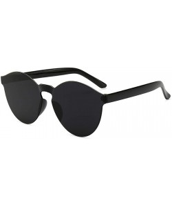 Round Unisex Fashion Candy Colors Round Outdoor Sunglasses Sunglasses - Black - CL190L5L7TG $17.27