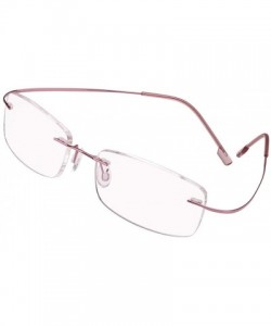 Square Memory Titanium Frameless Lightweight Reading Glasses Hingeless Flexibled Frames for Mens Womens - Pink - C018QNDMYNS ...