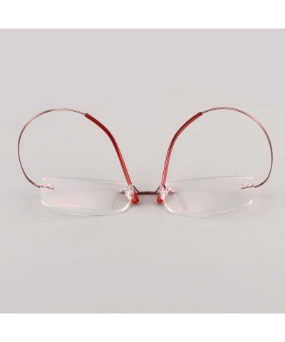 Square Memory Titanium Frameless Lightweight Reading Glasses Hingeless Flexibled Frames for Mens Womens - Pink - C018QNDMYNS ...