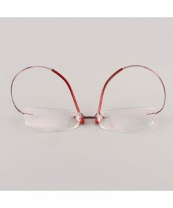 Square Memory Titanium Frameless Lightweight Reading Glasses Hingeless Flexibled Frames for Mens Womens - Pink - C018QNDMYNS ...