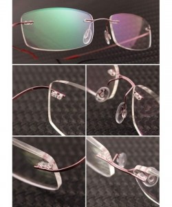 Square Memory Titanium Frameless Lightweight Reading Glasses Hingeless Flexibled Frames for Mens Womens - Pink - C018QNDMYNS ...