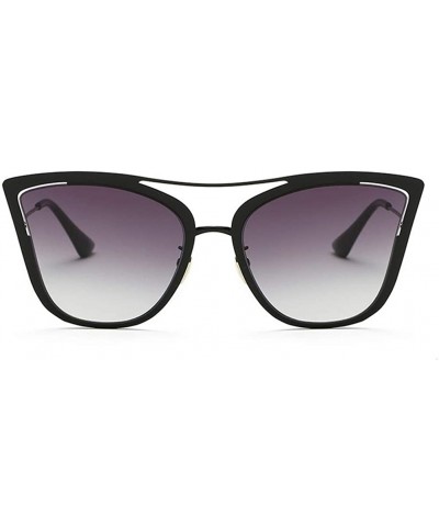 Cat Eye Oversized Cat Eye Sunglasses for Women Metal Frame Gradient Lens Eyeglasses - C7 Transparent - CH1987AGLR7 $15.64