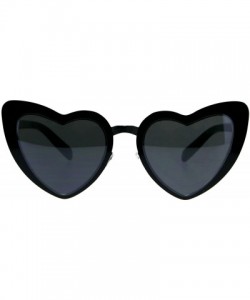 Oversized Heart Shape Sunglasses Metal Frame Lolita Fashion Shades UV 400 - Black (Black) - CD18EIE4I33 $9.50