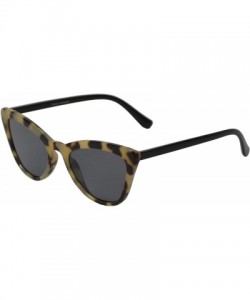 Cat Eye Retro Cat Eye Sunglasses with Flat Lens for Women 100% UV Protection - Marble Black + Smoke - CB1969KKS6L $28.19