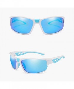 Sport Men Sports Sunglasses Ultra Light Polarized PC Frame UV 400 Protection for Outdoor - White+blue - CV18TLN3RMR $38.35