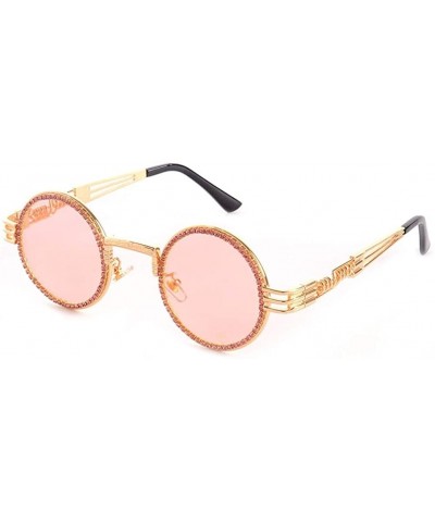 Square 2020 Vintage Round Diamond Sunglasses Women Luxury Red Black Clear Lens Rhinestone Eyeglasses UV400 - 1 - C3198G58RE7 ...