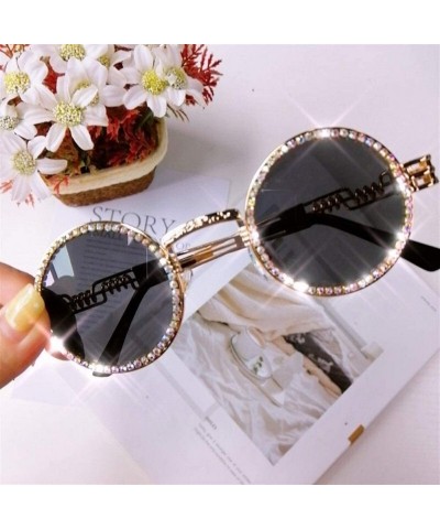 Square 2020 Vintage Round Diamond Sunglasses Women Luxury Red Black Clear Lens Rhinestone Eyeglasses UV400 - 1 - C3198G58RE7 ...