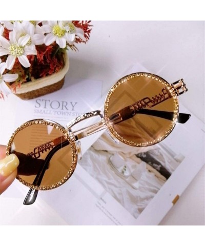 Square 2020 Vintage Round Diamond Sunglasses Women Luxury Red Black Clear Lens Rhinestone Eyeglasses UV400 - 1 - C3198G58RE7 ...