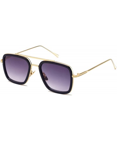 Aviator Aviator Sunglasses Vintage Gradient Classic - Goldblackgradientgrey - CM18ZA0K4QC $14.60