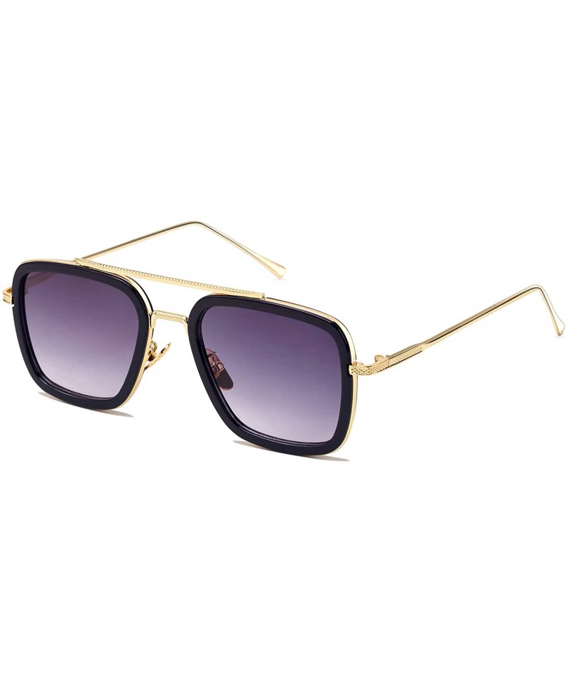 Aviator Aviator Sunglasses Vintage Gradient Classic - Goldblackgradientgrey - CM18ZA0K4QC $14.60