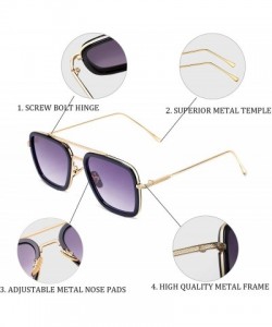 Aviator Aviator Sunglasses Vintage Gradient Classic - Goldblackgradientgrey - CM18ZA0K4QC $14.60