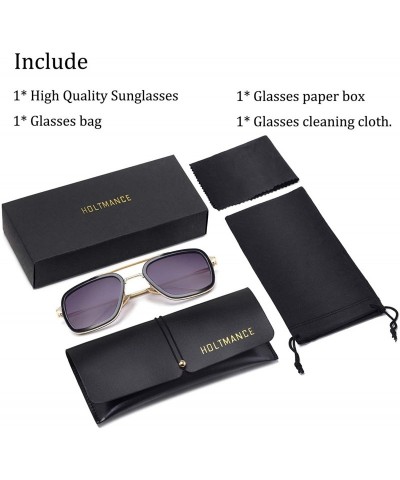 Aviator Aviator Sunglasses Vintage Gradient Classic - Goldblackgradientgrey - CM18ZA0K4QC $14.60