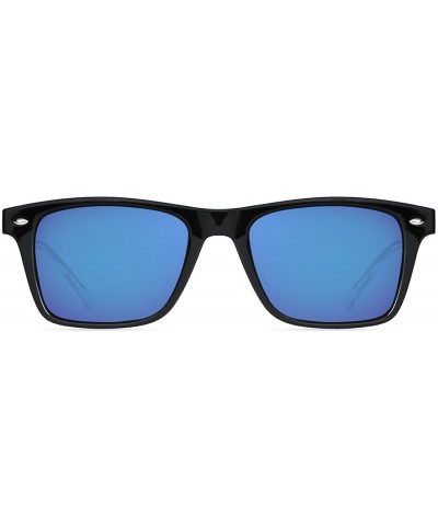Square Square Polarized Sunglasses Vintage Sun Glasses For Women Men 100% UV Protection - Blue - C518X6IDUCL $33.84
