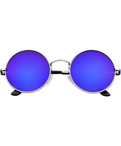 Aviator John Lennon Inspired Sunglasses Round Hippie Shades Retro Colored Lenses - Purple Ice - CW11NF3ORTB $22.16
