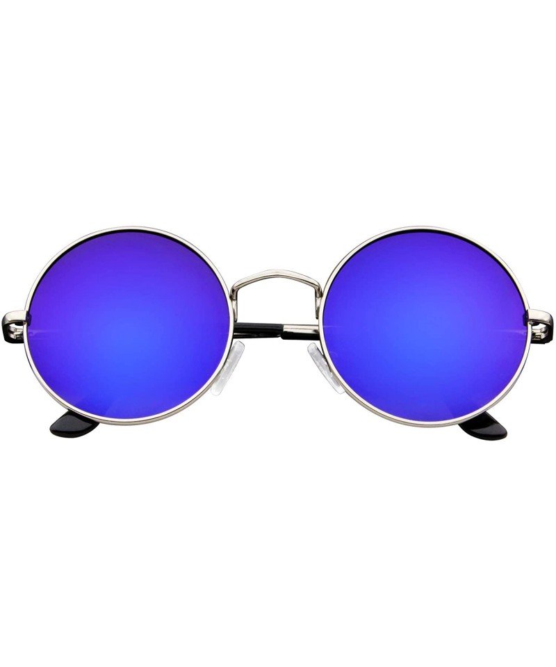 Aviator John Lennon Inspired Sunglasses Round Hippie Shades Retro Colored Lenses - Purple Ice - CW11NF3ORTB $7.63