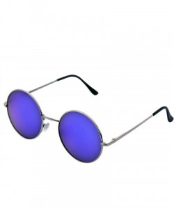 Aviator John Lennon Inspired Sunglasses Round Hippie Shades Retro Colored Lenses - Purple Ice - CW11NF3ORTB $7.63