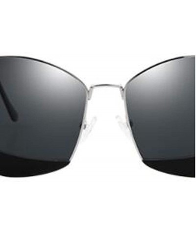 Aviator Polarized stainless steel frame sunglasses- foldable anti-glare sunglasses - B - CY18RWEZCWU $47.81