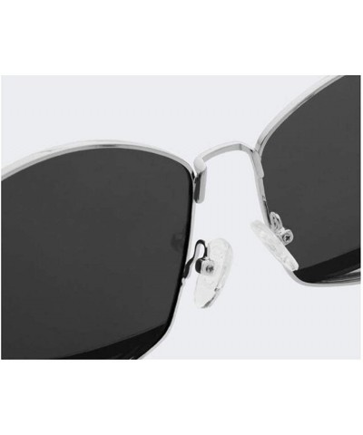 Aviator Polarized stainless steel frame sunglasses- foldable anti-glare sunglasses - B - CY18RWEZCWU $47.81