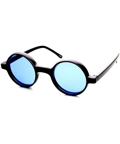 Round Small Round Circle Lennon Style Color Lens Sunglasses (Blue) - CU11GX864X7 $9.79