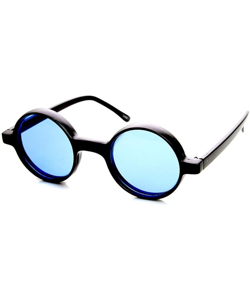 Round Small Round Circle Lennon Style Color Lens Sunglasses (Blue) - CU11GX864X7 $9.79