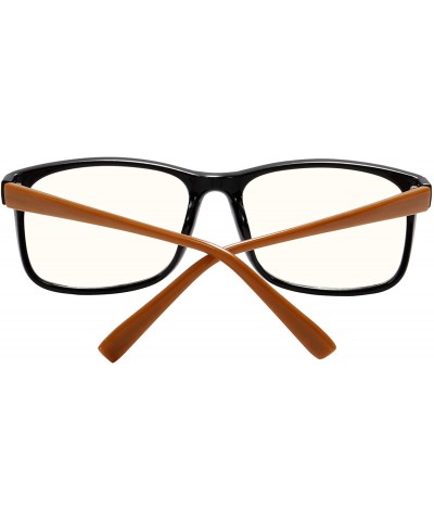 Goggle Radiation Protection glasses Square Eyeglasses Frame Anti Blue Light Blocking glasses - Black / Yellow - C018QW09RRN $...