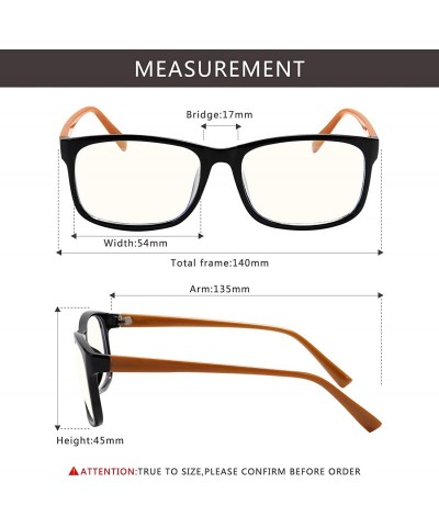 Goggle Radiation Protection glasses Square Eyeglasses Frame Anti Blue Light Blocking glasses - Black / Yellow - C018QW09RRN $...