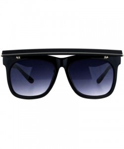 Rectangular Unique Collapsible Sun Visor Horn Rim Hipster Plastic Sunglasses - Black Smoke Black - CQ18K3AMEIG $11.44
