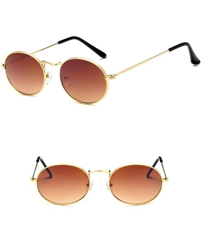 Oval Retro oval sunglasses women brand designer small black vintage retro sun glasses - 1 - C218G3I08G2 $19.84
