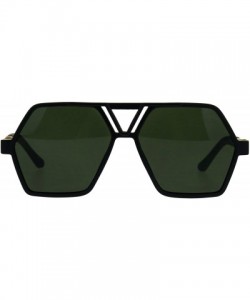 Rectangular Futuristic Mens Robotic Plastic Racer Octagonal Sunglasses - Black Green - CX180OQO9O5 $13.80