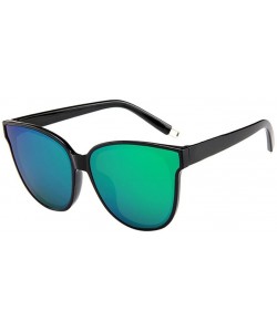 Cat Eye Fashion Womens Ladies Designer Oversized Flat Top Cat Eye Mirrored Sunglasses - C - CX18NQSQ0KX $6.81